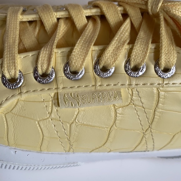 Superga croc emboss sneaker yellow 6.5 7 7.5 8 NWT - Picture 8 of 16